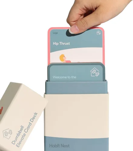 Vista 7 de Tarjetas de ejercicio con mancuernas Elevate: Baraja de cartas de la serie de entrenamiento en casa - Sistema integral de fitness para el hogar