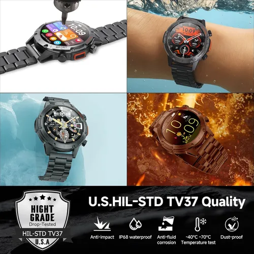 Vista 2 de Relojes inteligentes para hombres, reloj inteligente militar resistente