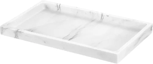Vista 15 de Luxspire Resin Bathroom Vanity Tray Countertop Organizer, M, Matte Black