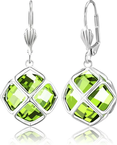 Vista 18 de Pendientes colgantes de cristal austriaco de 14MM para mujer, joyería chapada en oro de 14 quilates Apr-Diamante-Chapado en Oro de 14 K