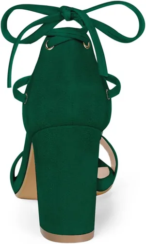 Vista 4 de Allegra K - Sandalias de tacón alto con cordones para mujer