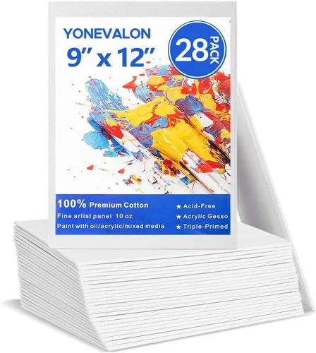 Vista 12 de YOURSORTER Mini Lienzo para pintar 4x4 pulgadas, paquete de 20 pequeños lienzos para pintar para novatos y artistas, imprimados con gesso libres
