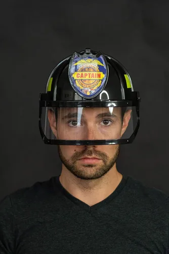 Vista 3 de Nicky Bigs Novelties Morph - Disfraz de bombero duro, casco de bombero duro, accesorios de bombero, ajustable