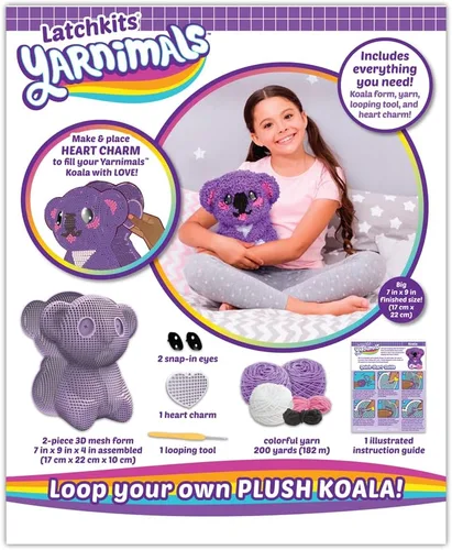 Vista 5 de Yarnimals Koala - Loop Your Own Koala - Kit de manualidades - Haz tu propio juguete animal - A partir de 8 años