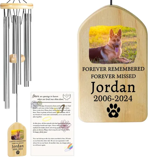 Vista 33 de Jocidea - Campanillas de viento personalizadas para gatos en memoria de gato, regalo por pérdida de gato, regalo de condolencia de mascota, regalo