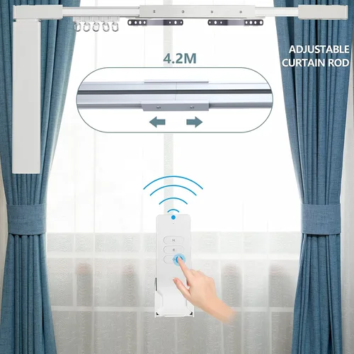 Vista 2 de Cortinas eléctricas de 87 a 244 pulgadas, abridor motorizado con control remoto (157 pulgadas)