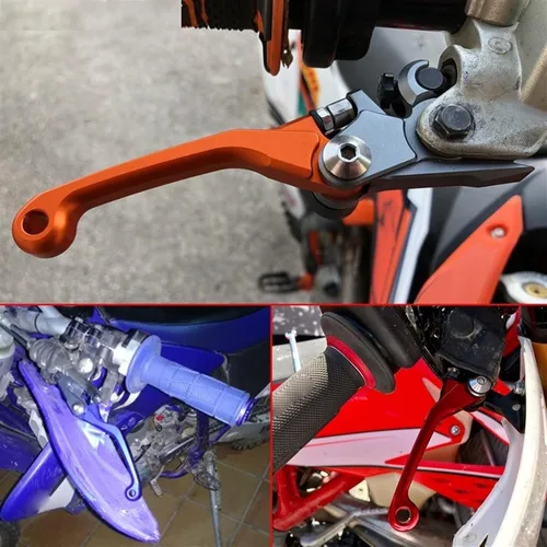 Vista 2 de Para Yamaha XTZ125 XTZ 125 2003-2016 Motocross Palancas de embrague de freno de motocicleta Palanca de pivote de motocicleta Palanca plegable