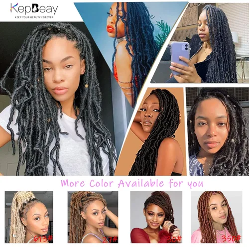 Vista 6 de Extensiones de cabello sintético de ganchillo de 18 pulgadas, 6 paquetes de rastas suaves preenrolladas, extensiones de cabello sintético