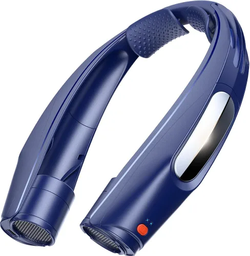 Vista 12 de ZEEFO Ventilador de cuello portátil, ventilador personal manos libres, funciona con batería de 6000 mAh, ventilador recargable USB con 6 velocidades