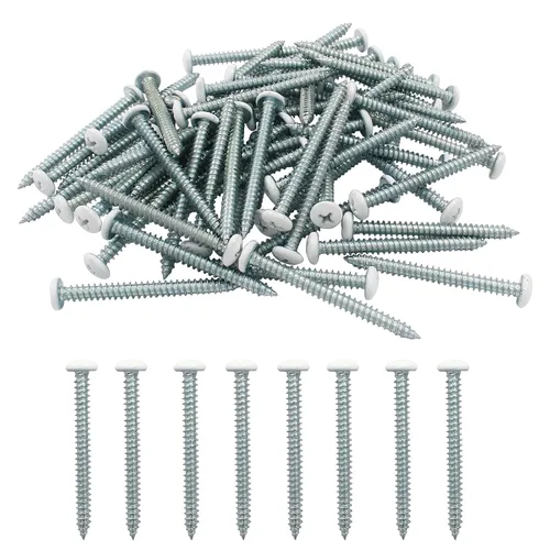 Vista 6 de 120 piezas de tornillos de cabeza plana blancos #6 x 1, tornillos autorroscantes Phillips para chapa metálica para madera