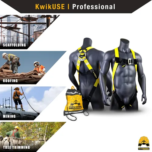Vista 6 de KwikSafety - Charlotte, NC - TORNADO Fall Protection Safety Harness [Full Body Single D-Ring] Construction ANSI Tested OSHA