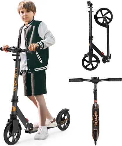Vista 8 de WAYPLUS KS1 Kick Scooter para mayores de 6 años, niños, adolescentes y adultos. Carga máxima de 240 libras. Plegable, ligero, ruedas grandes de 8