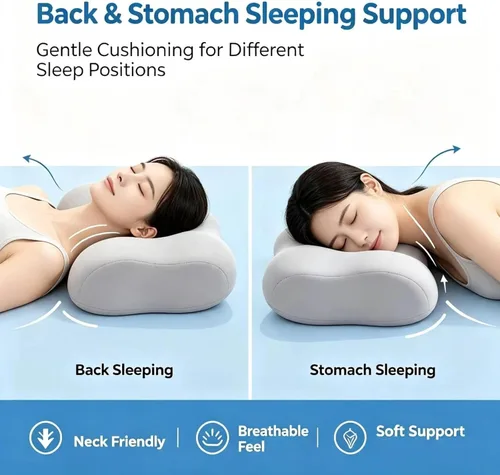 Vista 6 de Almohada cervical - Almohada lateral para dormir para aliviar el Gris