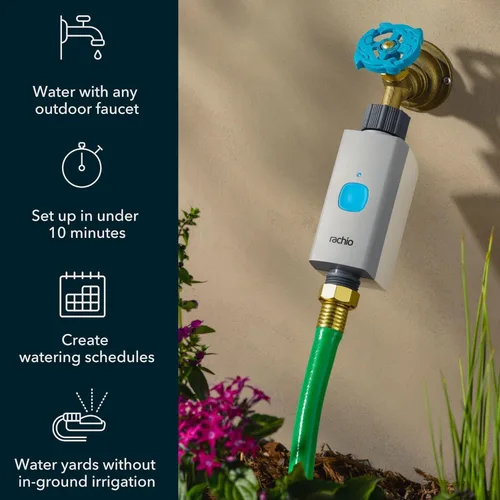 Vista 4 de Rachio Temporizador inteligente de manguera (solo 1 válvula) – Temporizador de grifo para exteriores controlado por aplicación, instalación rápida