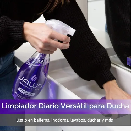 Vista 7 de JAWS Kit de limpieza para el hogar, cocina multisuperficie, vidrio, ducha y piso de madera, 2 cápsulas de repuesto incluidas. Suministros