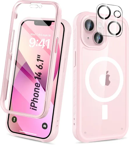 Vista 33 de Funda para iPhone 15 de cuerpo completo, protector de pantalla integrado, con protector de lente de cámara, [antiamarilleamiento], funda protectora