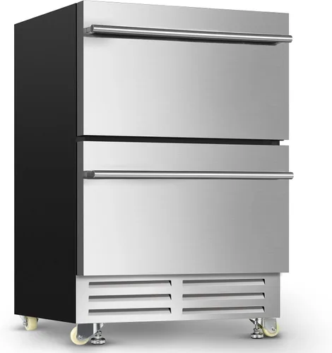 Vista 18 de Velivi Mini refrigerador con puerta de cristal, nevera pequeña, escritorio, enfriador de bebidas con cerradura para bebidas de cerveza, 1.4 pies