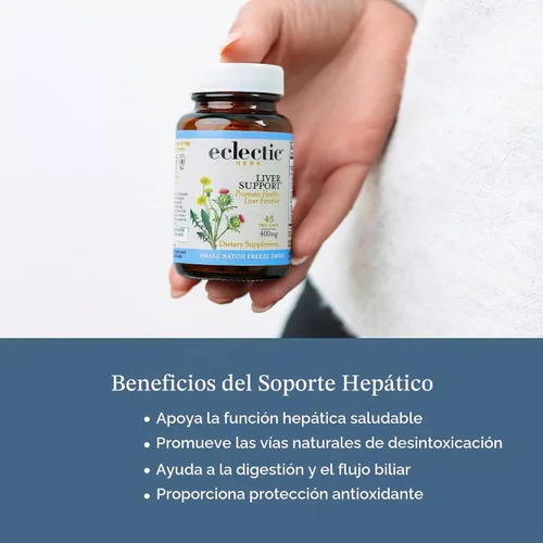 Vista 4 de Hierba ecléctica, cápsulas concentradas de apoyo hepático, desintoxicación, 45 CT, 400 mg