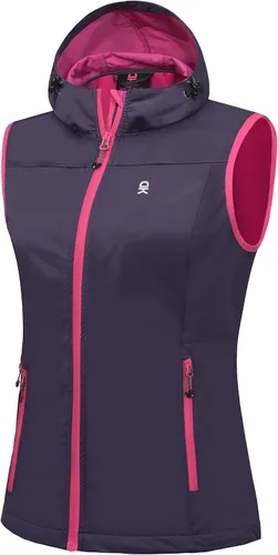 Vista 29 de Little Donkey Andy Chaleco Softshell Ligero para Mujer, Chaqueta sin Mangas Resistente al Viento para Correr, Senderismo y Viajes Negro
