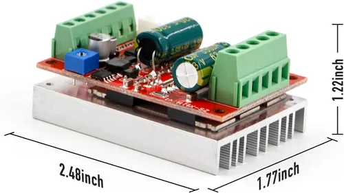 Vista 7 de RioRand 350W 6-60V PWM DC Controlador de Velocidad de Motor Eléctrico sin Escobillas con Hall