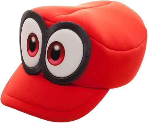 Vista 3 de Bioworld Super Mario Odyssey - Sombrero Cappy para niños accesorio de cosplay rojo Rojo