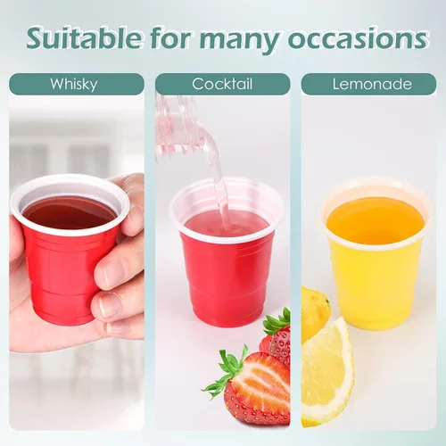 Vista 5 de Eaasty Paquete de 1000 vasos de chupito de plástico de 2 onzas/2.0 fl oz, desechables, a granel, surtido de vasos de fiesta para niños, cumpleaños