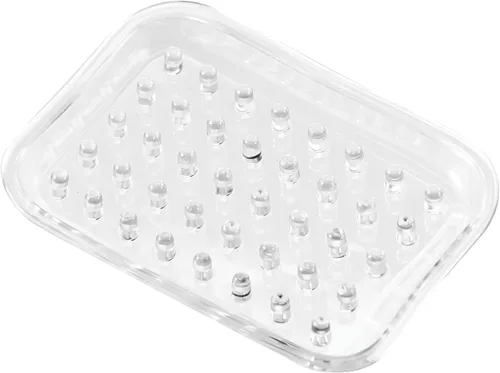 Vista 5 de iDesign Jabonera de plástico para ducha de baño, juego de 1, rectangular Para ducha de baño, rectángulo