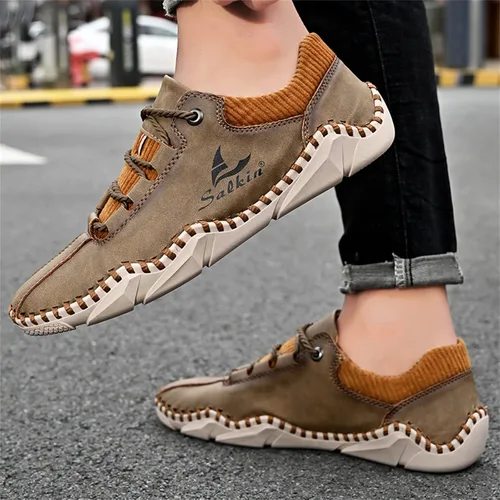 Vista 5 de Zapatos casuales para hombre, zapatos de cuero Oxford, zapatos de trabajo para hombre