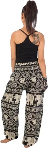Vista 2 de LOFBAZ Pantalones de yoga harén hippie para mujer S-4XL Plus ropa boho PJ Elephant
