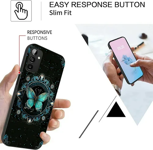 Vista 2 de Rossy Funda para teléfono Galaxy A13 5G para Samsung A13 5G 2022 con patrón de mariposa azul artístico para mujeres y hombres, funda delgada y suave