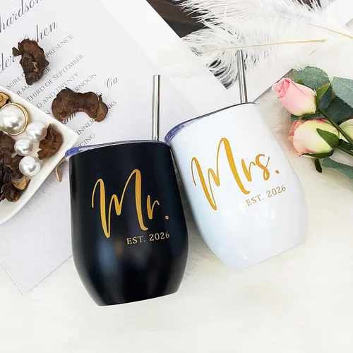 Vista 4 de ELEGANTPARK Mr and Mrs Gifts - Regalos de boda para parejas, regalo de compromiso para recién casados, regalo de compromiso para novios y novios