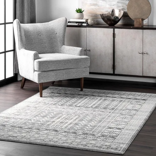 Vista 10 de nuLOOM Melina - Alfombra griega envejecida, 2 x 6 pies, gris