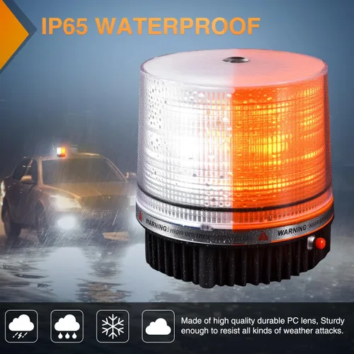 Vista 6 de Nilight 18 Luces Estroboscópicas LED Ámbar Blanco Inalámbricas Giratorias de Emergencia y Seguridad Luz Baliza Intermitente con Base de Montaje