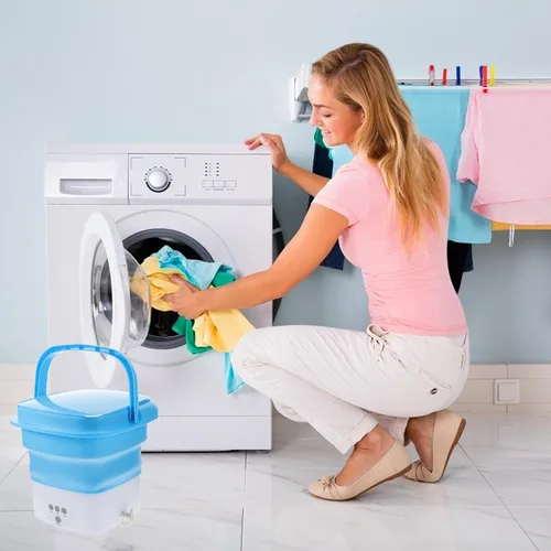 Vista 4 de VALICLUD Portable Mini Folding Washing Machine with High-power Motor Touchscreen Timer Compact Foldable Washer for Underwear and Clothes Lightweight