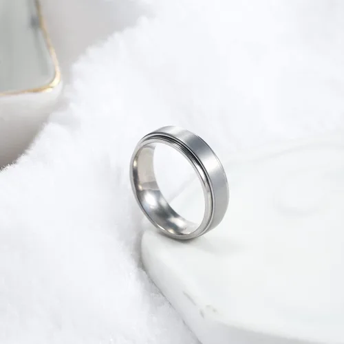 Vista 6 de Anillo giratorio de titanio de tungsteno de 0.2360.315 pulgadas para hombre, tamaño medio, sin níquel, anillo de ansiedad para hombres y mujeres