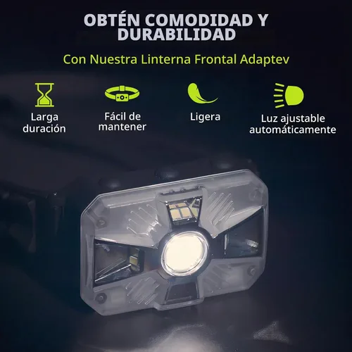 Vista 8 de Panther Vision Adaptev - Linterna frontal recargable LED con giroscopio inercial - Linterna LED con linterna ultra brillante con rojo e impermeable