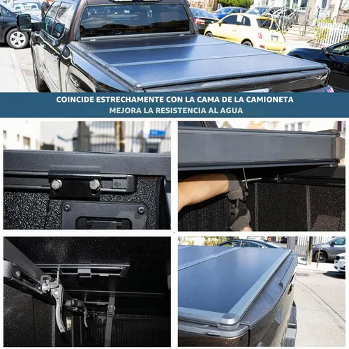 Vista 6 de Cubrecapotas rígida plegable para caja de camioneta compatible con Nissan Frontier 2005-2026, cama de 5 pies (60")