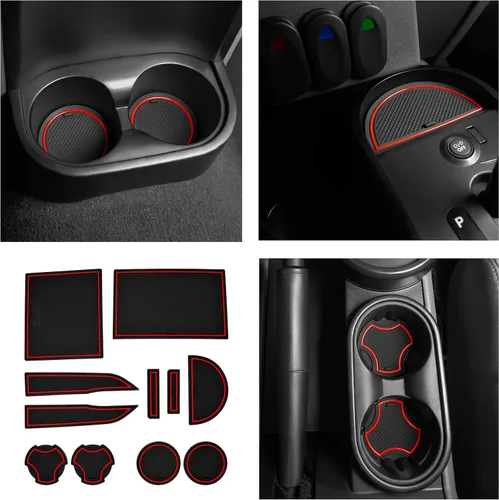 Vista 13 de Compatible con accesorios Jeep Compass 2018-2021 - Insertos de portavasos antideslizantes para interiores de alta calidad, antipolvo, tapetes