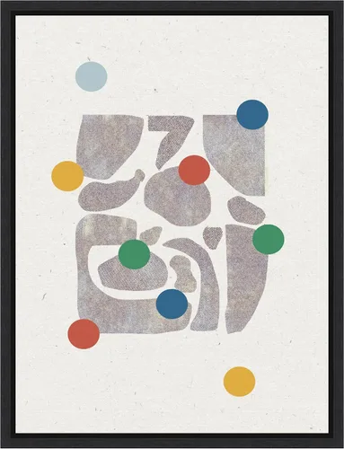 Vista 8 de Amanti Art Framed Canvas Wall Art 24x18 Retro Dots and Paper by THE MIUUS STUDIO, Framed Wall Art Canvas, Abstract Artwork, Traditional Decor