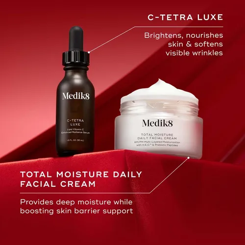 Vista 3 de Medik8 Radiance Wrapped Kit - Suero de Vitamina C para Cara - Crema Facial para Mujeres y Hombres - Hidratante de Péptidos para Cara - 2 piezas