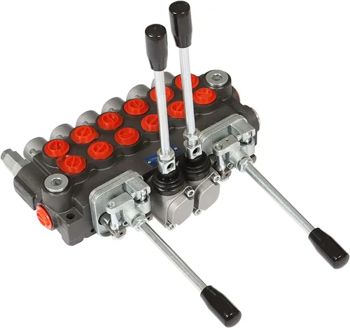 Vista 2 de Válvula de control direccional de retroexcavadora hidráulica de 2 joysticks, 6 carretes, 11 GPM