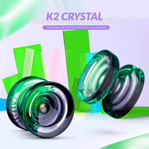 Vista 6 de Yoyo K2 Crystal - Yoyo profesional responsivo para niños principiantes, Yo Yo de doble función para adultos avanzados + rodamiento extra