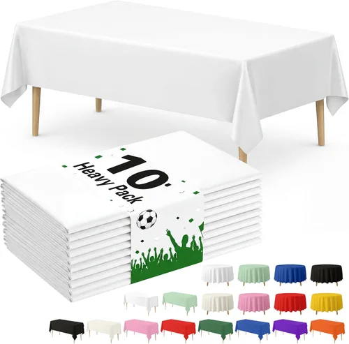 Vista 32 de Fixwal Mantel de plástico negro desechable de 54 x 108 pulgadas, mantel rectangular impermeable, paquete de 5 para graduación, decoración de fiesta