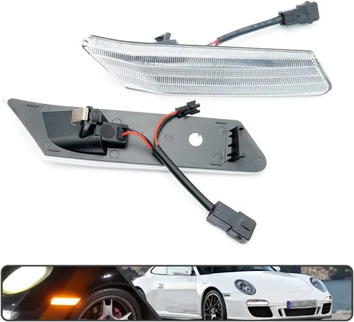 Vista 8 de 2 piezas de kit de luces de señal de giro laterales LED dinámicas secuenciales intermitentes para Porsche Carrera 2005-2013 para Boxster 987