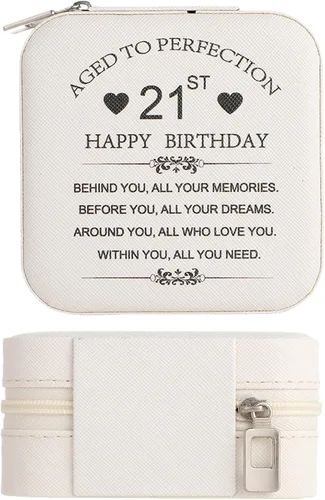 Vista 2 de 2002 Finally 21st Birthday Gifts for Woman - Joyero pequeño organizador de joyas de viaje, estuche organizador de joyas de 21 años, inspiración