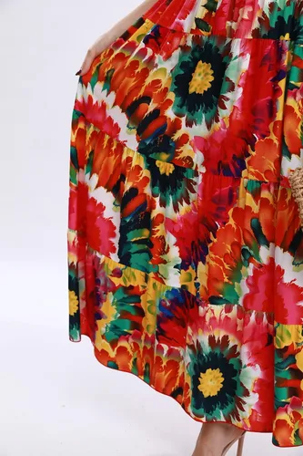 Vista 7 de OSTOO Vestido largo de verano 2024 con estampado floral bohemio y holgado para mujer