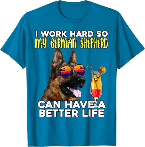 Vista 7 de Camiseta I Work Hard So My German Shepherd Can Have A Better Life Negro
