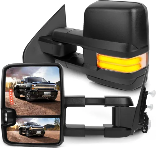 Vista 24 de SCITOO Espejos de remolque compatibles con 1988-1998 para Chevy Silverado para GMC Sierra 1500 2500 3500 Pickup Truck Espejos ajustables manualmente