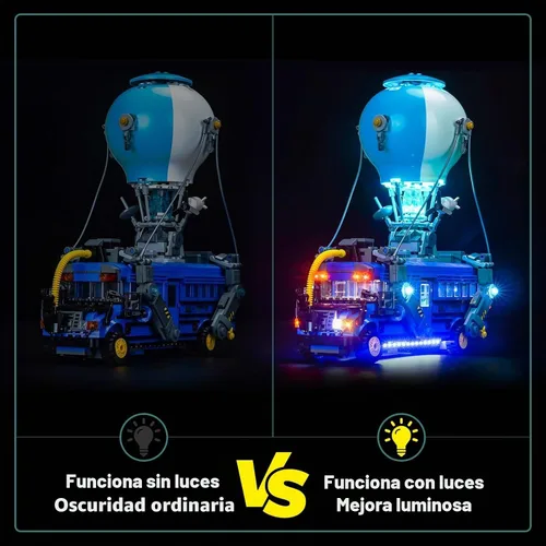 Vista 8 de LocoLee Kit de luces LED versión RC compatible con Lego 77073 Battle Bus Fortnite, accesorios de iluminación creativa compatibles con Lego 77073