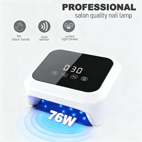 Vista 3 de Lámpara de uñas LED UV con base reflectante desmontable, pantalla LCD grande de 36 cuentas, sensor automático y 4 ajustes de temporizador, luces